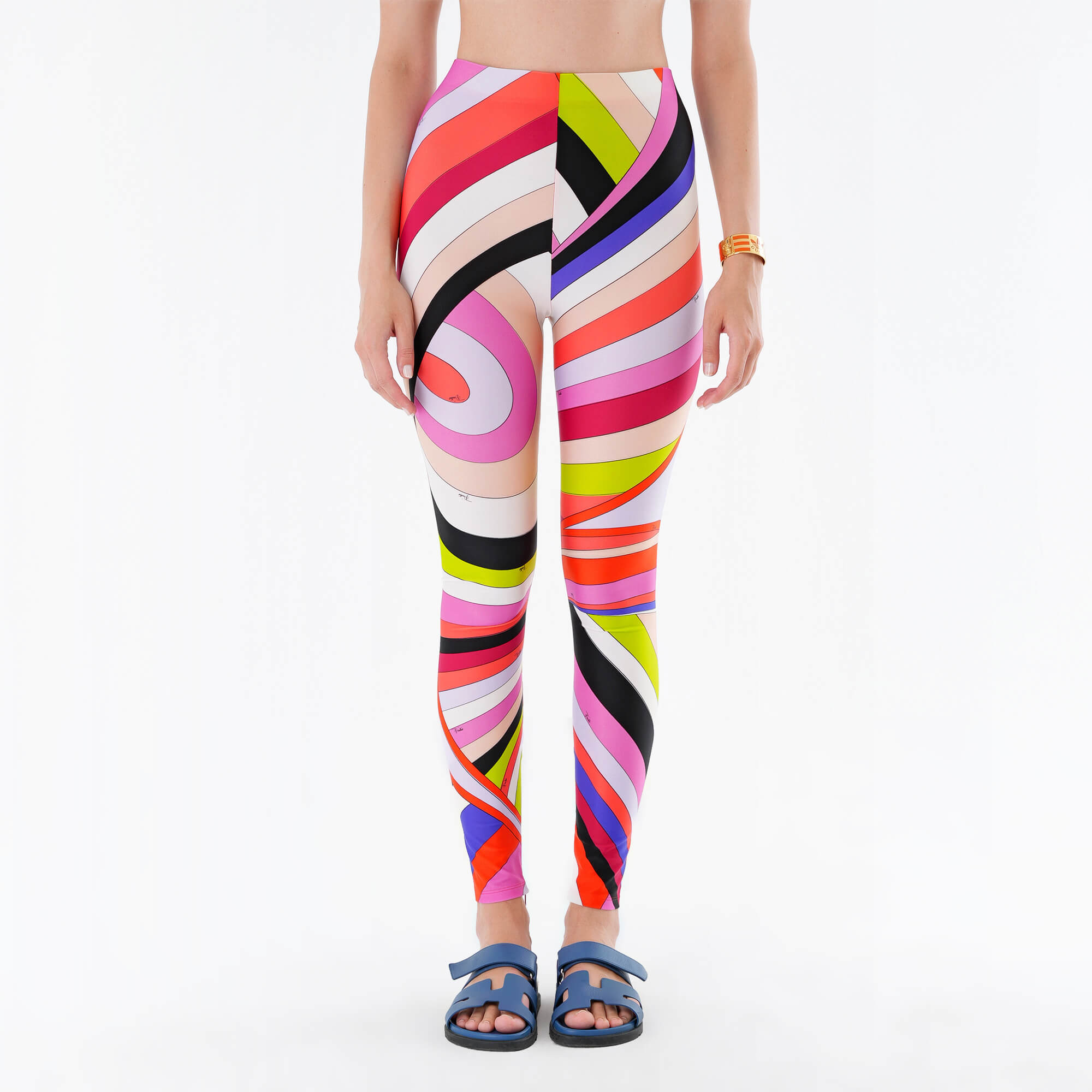 Emilio Pucci - Multicolor Printed High Rise Leggings M